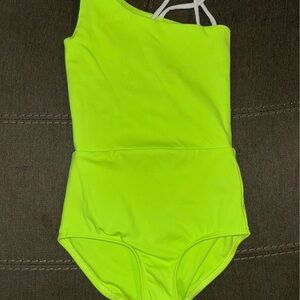 Neon Green One-Shoulder TIGER FRIDAY LEOTARD